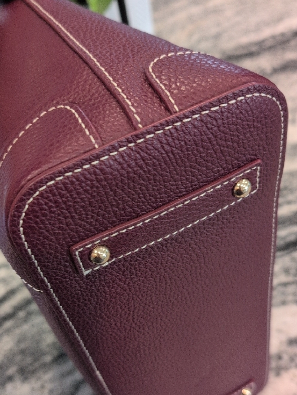 Dooney & Bourke Burgundy Pebble Leather Shoulder Bag w/Matching Wallet - Picture 10 of 16